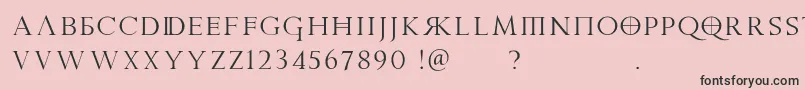 フォントPraetoriaD – ピンクの背景に黒い文字