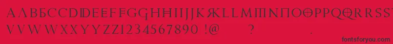 フォントPraetoriaD – 赤い背景に黒い文字