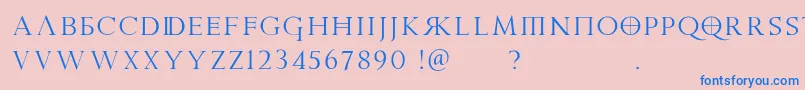 PraetoriaD Font – Blue Fonts on Pink Background