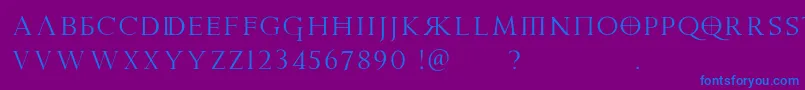 PraetoriaD Font – Blue Fonts on Purple Background