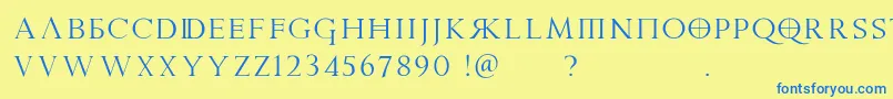 PraetoriaD Font – Blue Fonts on Yellow Background