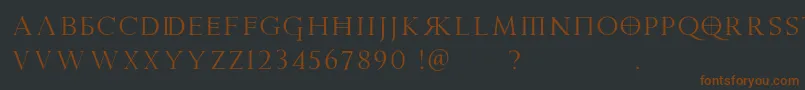 Шрифт PraetoriaD – коричневые шрифты на чёрном фоне