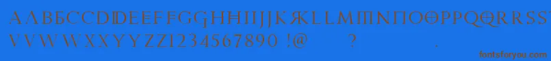 PraetoriaD Font – Brown Fonts on Blue Background