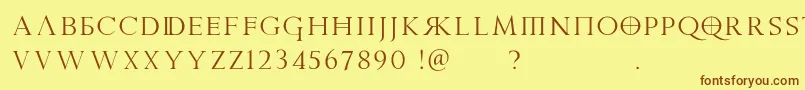 Шрифт PraetoriaD – коричневые шрифты на жёлтом фоне