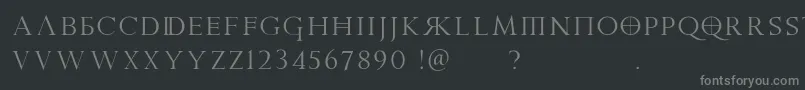 フォントPraetoriaD – 黒い背景に灰色の文字