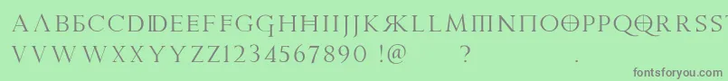 フォントPraetoriaD – 緑の背景に灰色の文字