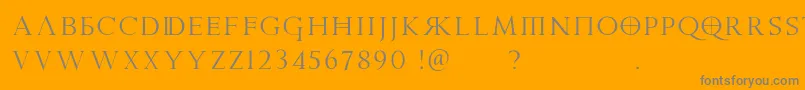 フォントPraetoriaD – オレンジの背景に灰色の文字