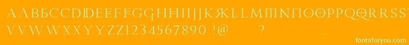 Шрифт PraetoriaD – зелёные шрифты на оранжевом фоне