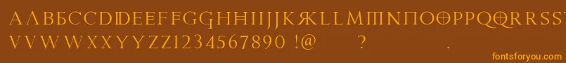 PraetoriaD Font – Orange Fonts on Brown Background