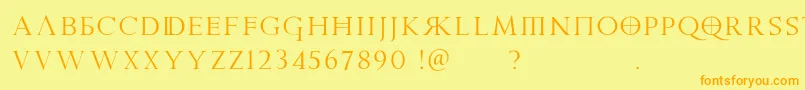 PraetoriaD Font – Orange Fonts on Yellow Background