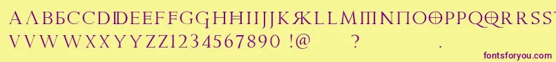 PraetoriaD Font – Purple Fonts on Yellow Background