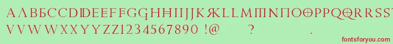 PraetoriaD Font – Red Fonts on Green Background