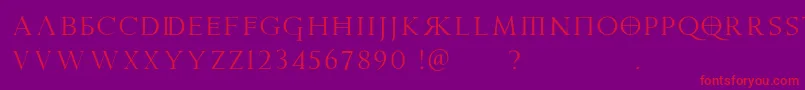 フォントPraetoriaD – 紫の背景に赤い文字