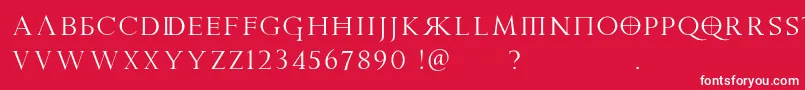 フォントPraetoriaD – 赤い背景に白い文字