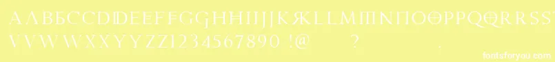 フォントPraetoriaD – 黄色い背景に白い文字