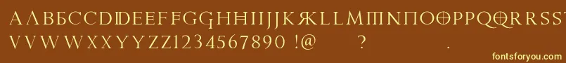 Шрифт PraetoriaD – жёлтые шрифты на коричневом фоне