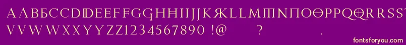 PraetoriaD Font – Yellow Fonts on Purple Background