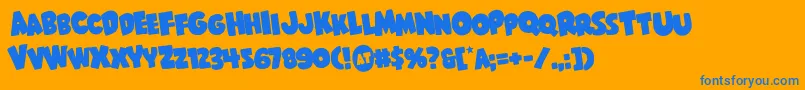 Shablagoorotate Font – Blue Fonts on Orange Background