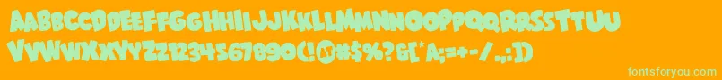 Shablagoorotate Font – Green Fonts on Orange Background