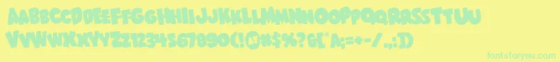 Shablagoorotate Font – Green Fonts on Yellow Background