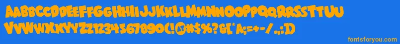 Shablagoorotate Font – Orange Fonts on Blue Background