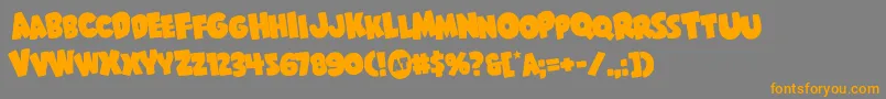 Shablagoorotate-Schriftart – Orangefarbene Schriften auf grauem Hintergrund
