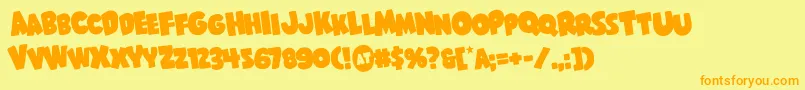 Shablagoorotate Font – Orange Fonts on Yellow Background