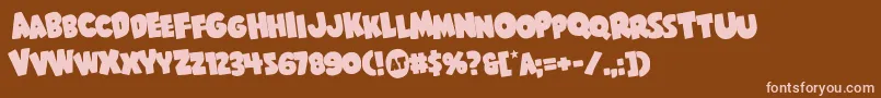 Shablagoorotate Font – Pink Fonts on Brown Background