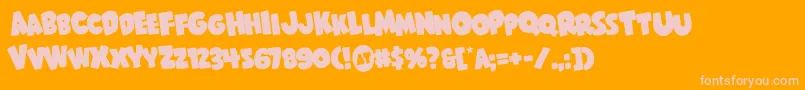 Shablagoorotate Font – Pink Fonts on Orange Background