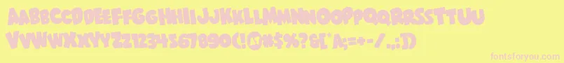 Shablagoorotate Font – Pink Fonts on Yellow Background