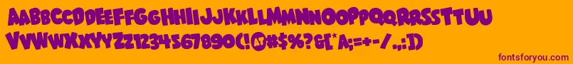 Shablagoorotate Font – Purple Fonts on Orange Background