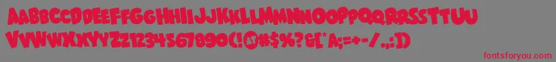 Shablagoorotate Font – Red Fonts on Gray Background