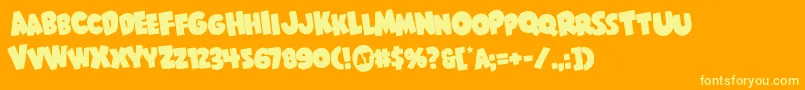 Shablagoorotate Font – Yellow Fonts on Orange Background