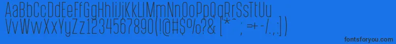 PostscriptumLight Font – Black Fonts on Blue Background