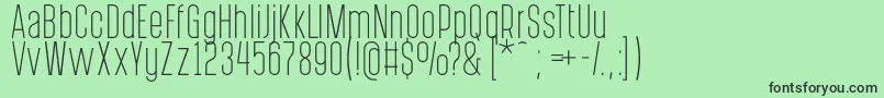 PostscriptumLight-fontti – mustat fontit vihreällä taustalla