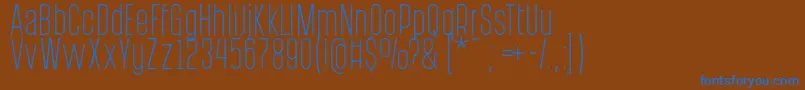 PostscriptumLight Font – Blue Fonts on Brown Background