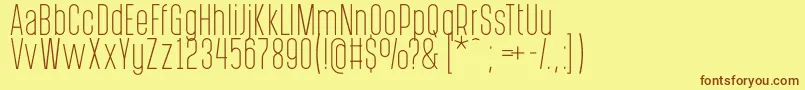 PostscriptumLight Font – Brown Fonts on Yellow Background