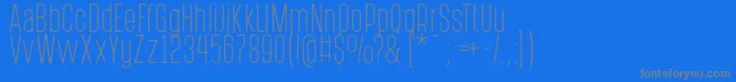 PostscriptumLight Font – Gray Fonts on Blue Background