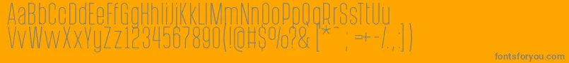 PostscriptumLight-Schriftart – Graue Schriften auf orangefarbenem Hintergrund