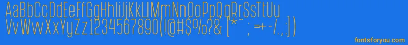 PostscriptumLight Font – Orange Fonts on Blue Background