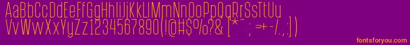 PostscriptumLight Font – Orange Fonts on Purple Background