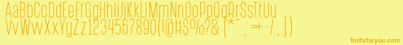 PostscriptumLight Font – Orange Fonts on Yellow Background