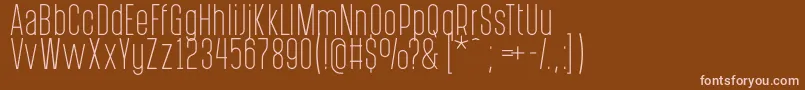 PostscriptumLight Font – Pink Fonts on Brown Background