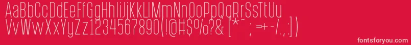 PostscriptumLight Font – Pink Fonts on Red Background