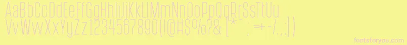 PostscriptumLight Font – Pink Fonts on Yellow Background