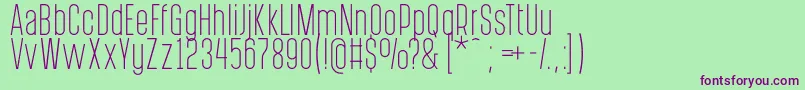 PostscriptumLight Font – Purple Fonts on Green Background