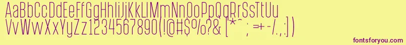 PostscriptumLight Font – Purple Fonts on Yellow Background