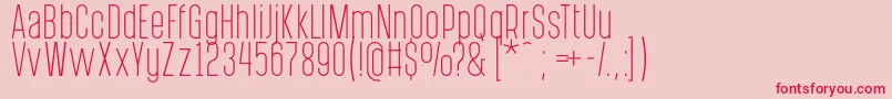 PostscriptumLight Font – Red Fonts on Pink Background