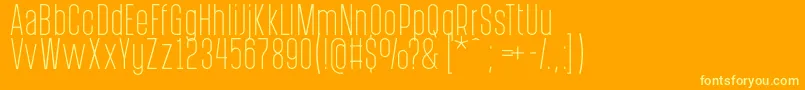 PostscriptumLight Font – Yellow Fonts on Orange Background