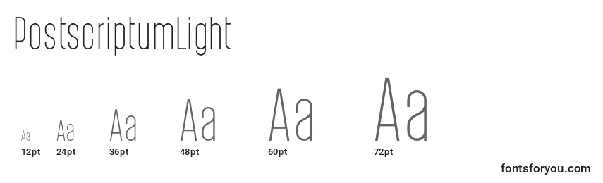 PostscriptumLight Font Sizes